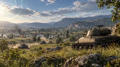 Tank overlooking a wide valley during a clear War Thunder ground battle